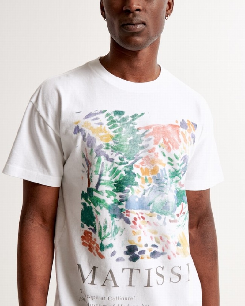 Abercrombie Matisse Graphic T-shirt Herr Vita  | 6057-KEAIQ