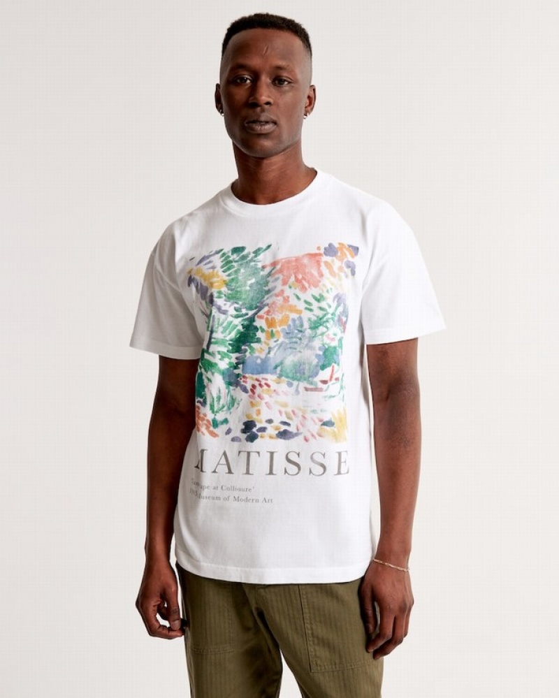 Abercrombie Matisse Graphic T-shirt Herr Vita  | 6057-KEAIQ