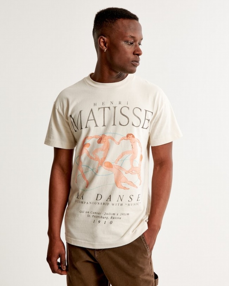 Abercrombie Matisse Graphic T-shirt Herr Grädde  | 4925-GQYIX