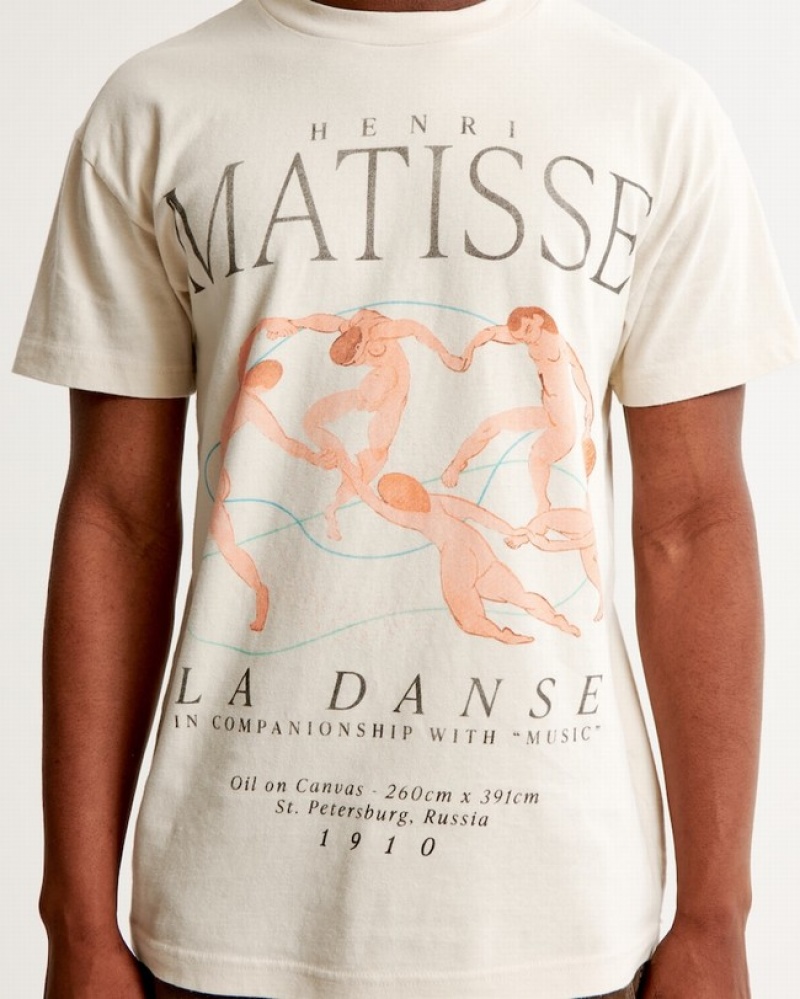 Abercrombie Matisse Graphic T-shirt Herr Grädde  | 4925-GQYIX