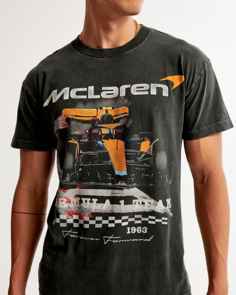 Abercrombie Mclaren Graphic T-shirt Herr Svarta  | 2495-RSXUH