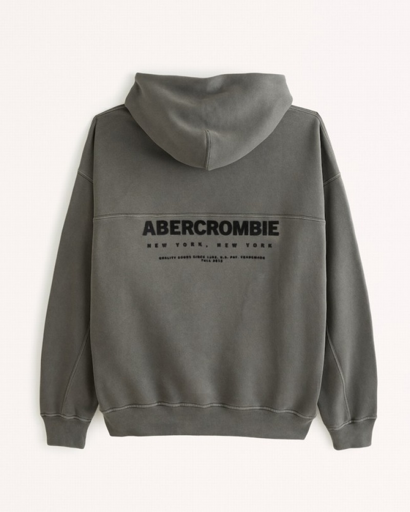 Abercrombie Micro-logo Popover Hoodie Herr MörkGröna  | 1807-MJKLY