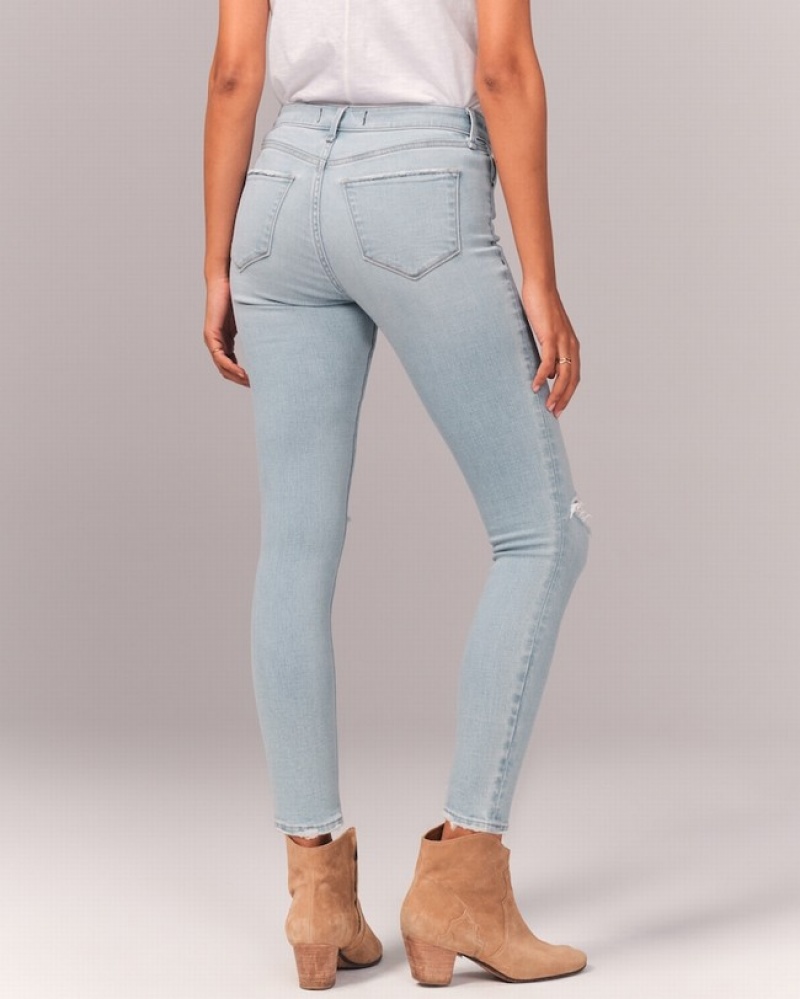 Abercrombie Mid Rise Super Skinny Ankle Jeans Dam LjusTvätt  | 0426-SWXLR