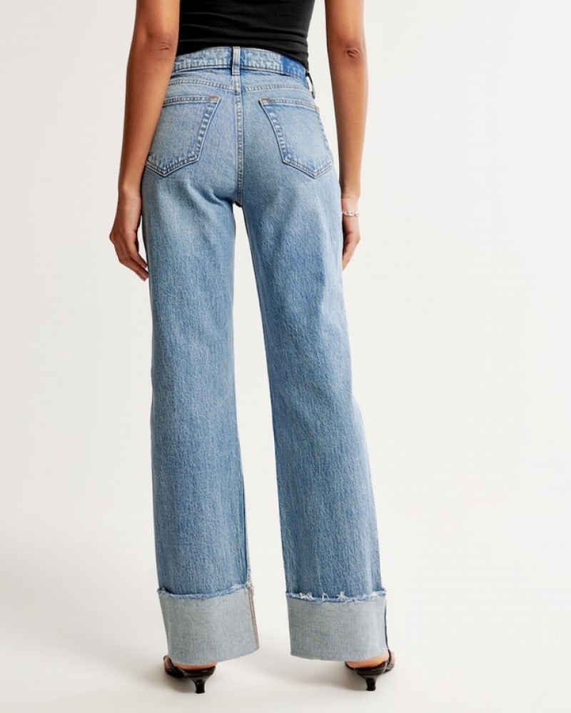 Abercrombie Mid Risegy Jeans Dam Blå  | 0493-IAUBW