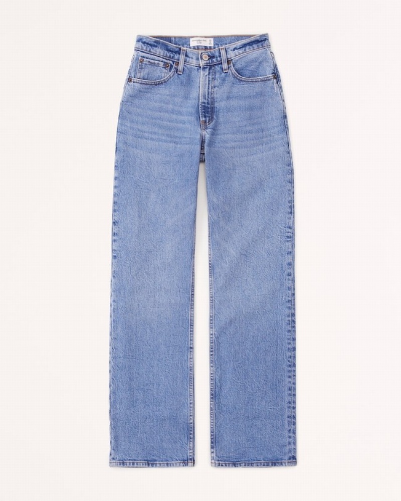 Abercrombie Mid Risegy Jeans Dam Blå  | 6580-VLWKO