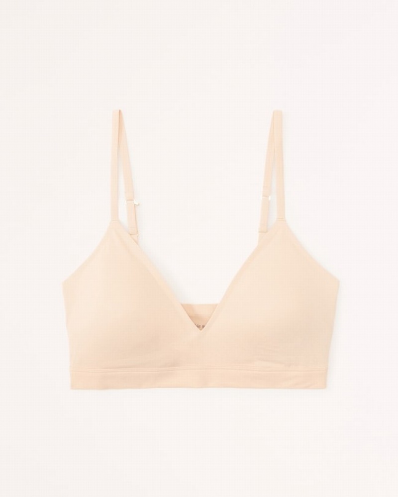 Abercrombie Next To Naked V-neck Bralette Sovkläder Dam Beige   | 6570-FMZQK