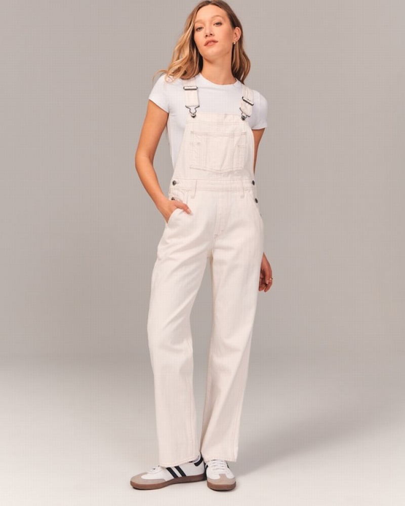 Abercrombie Overalls Jeans Dam Grädde  | 6018-UYTMX