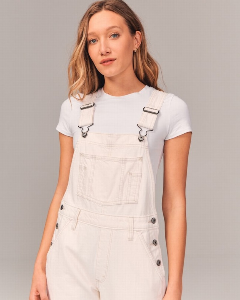 Abercrombie Overalls Jeans Dam Grädde  | 6018-UYTMX