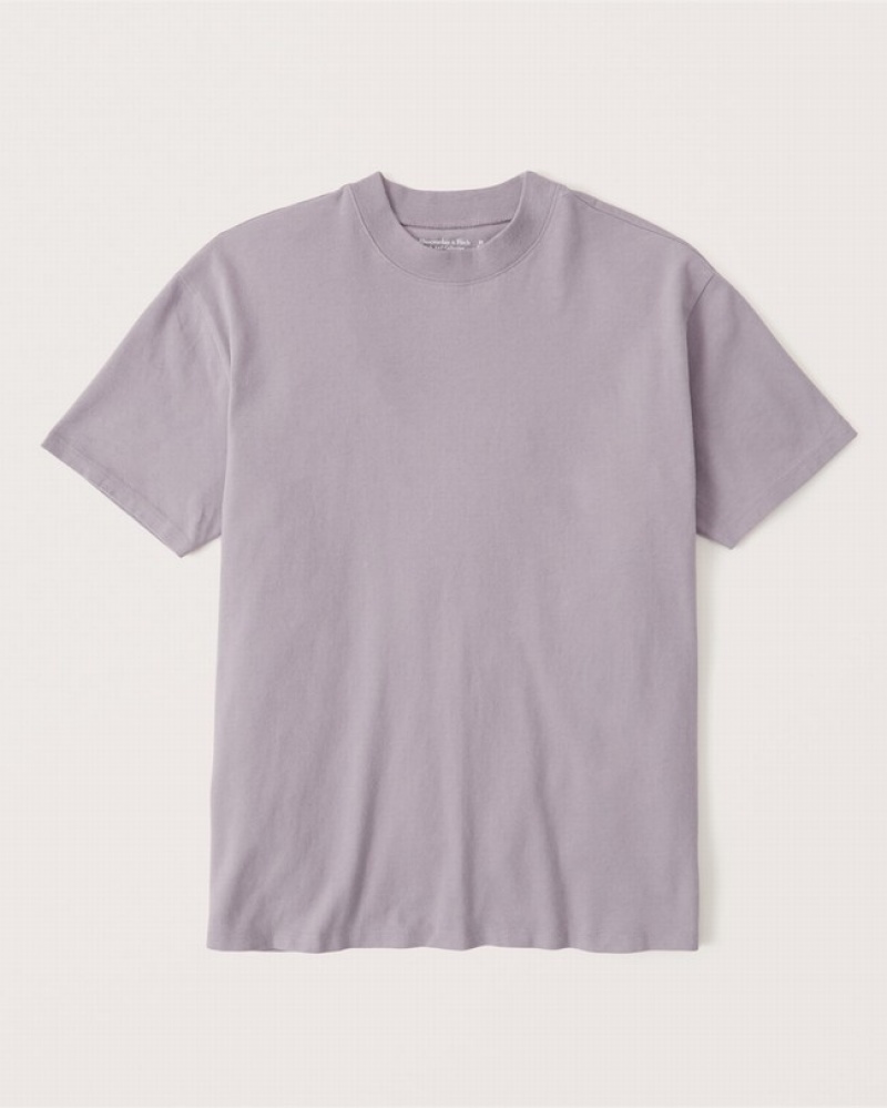 Abercrombie Oversized Boyfriend Essential T-shirt Dam Lila Grå  | 6702-ILPEF