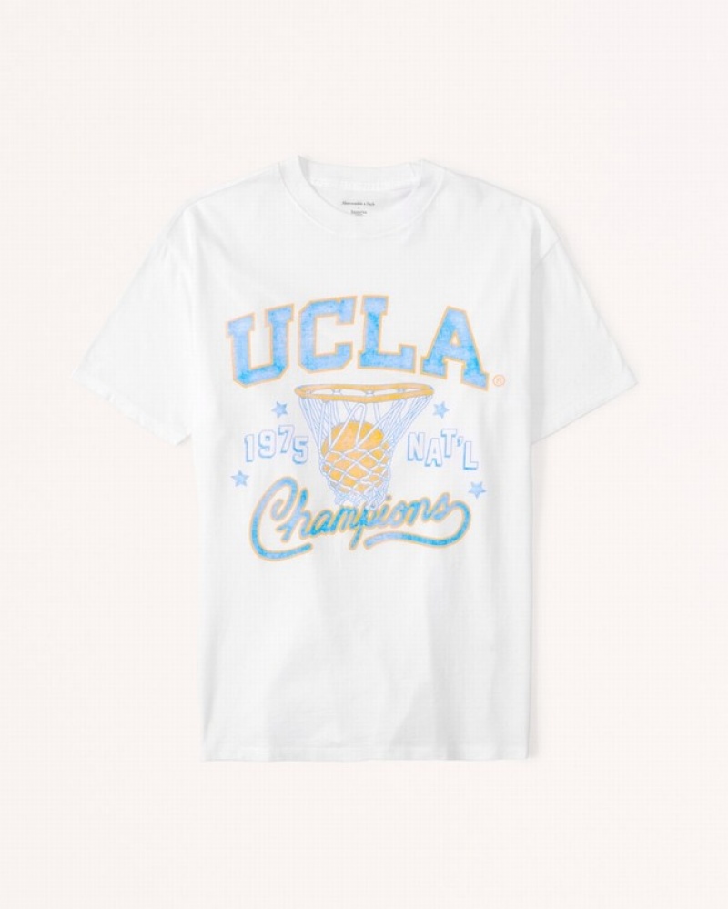 Abercrombie Oversized Boyfriend Ucla College Graphic T-shirt Dam Vita  | 6017-SYQWF