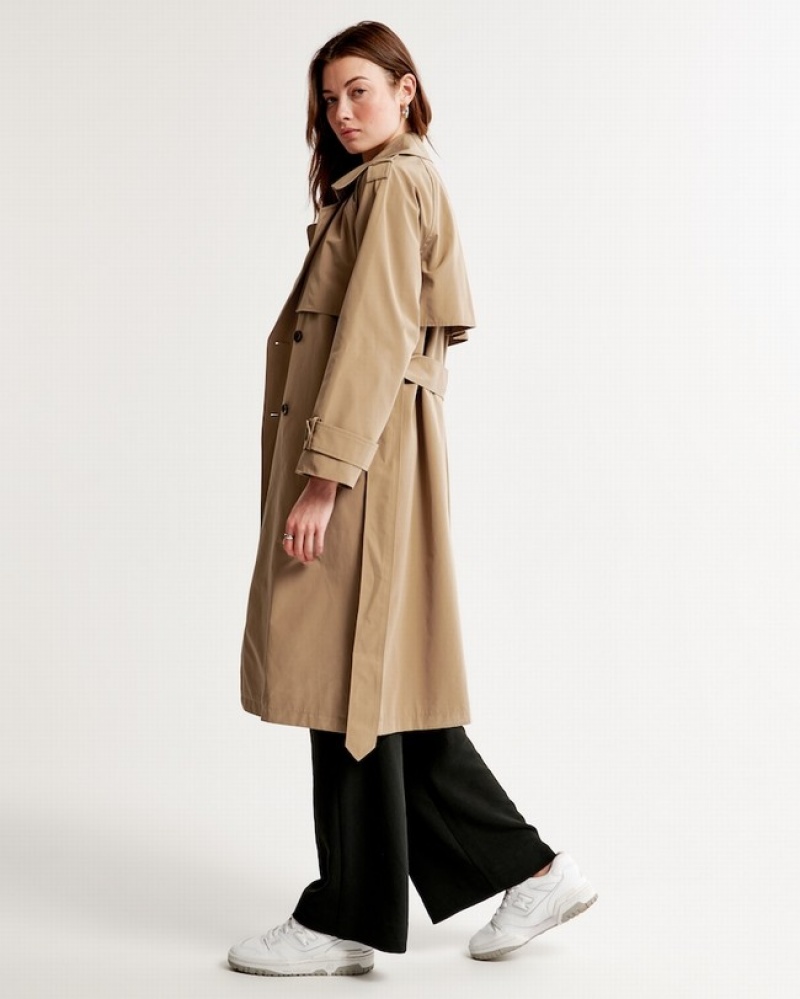 Abercrombie Oversized Nylon Trench Jackor Dam LjusBruna  | 5067-ZEHCL