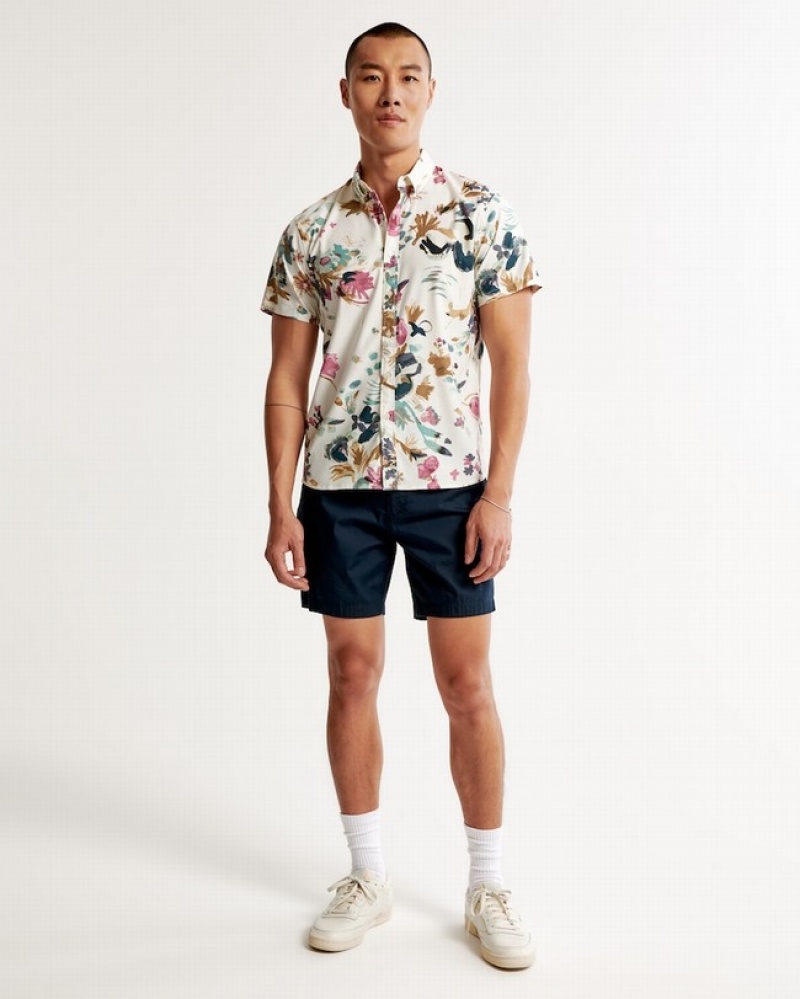 Abercrombie Performance Button-up Skjorta Herr Vita  | 4718-EONLM