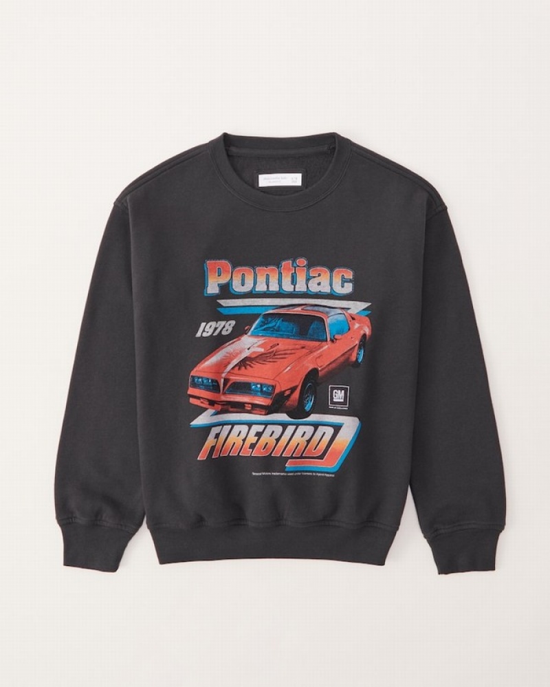 Abercrombie Pontiac Firebird Graphic Crew Tröjor Pojke MörkGrå  | 7682-JWRSM