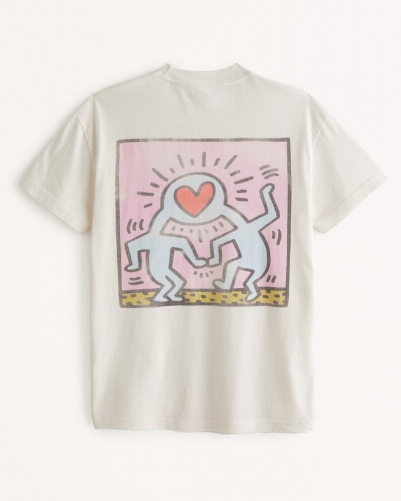 Abercrombie Pride Keith Haring Graphic T-shirt Herr Grädde  | 3065-XWSLC