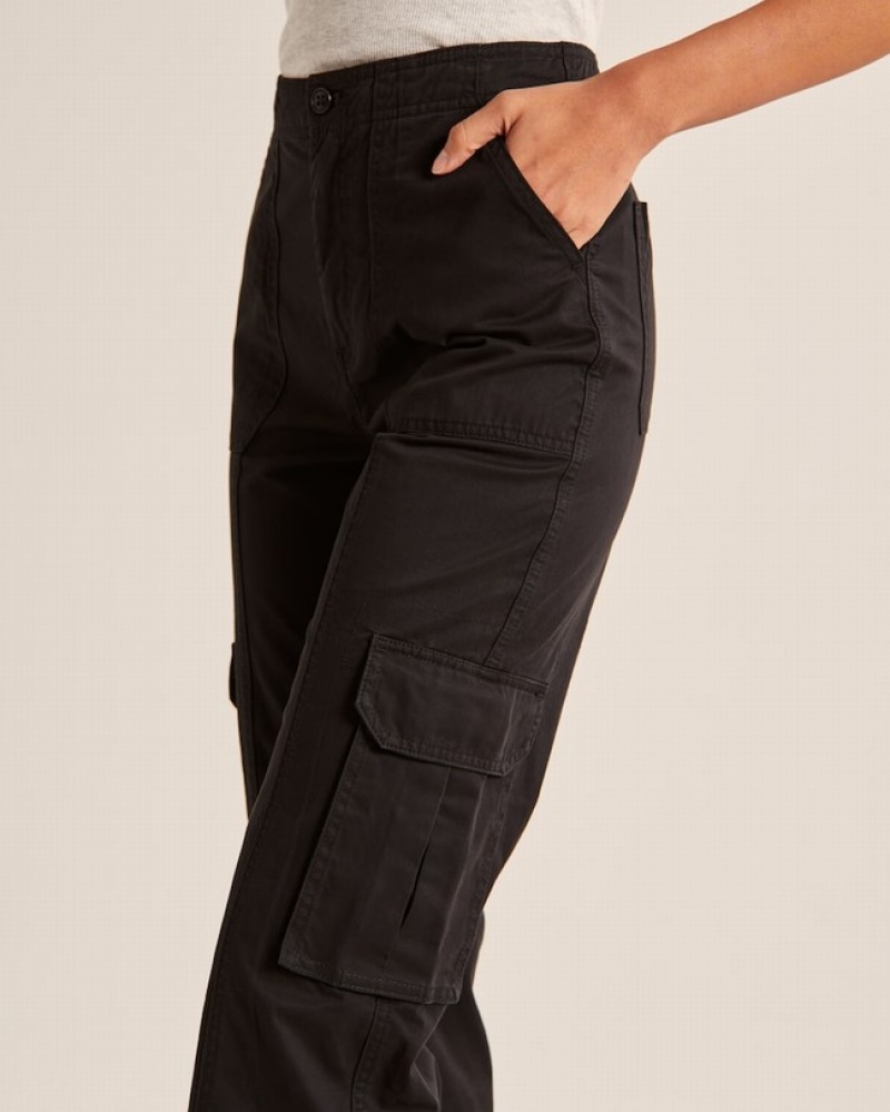 Abercrombie Relaxed Cargo Byxor Dam Svarta  | 6094-YCNHV