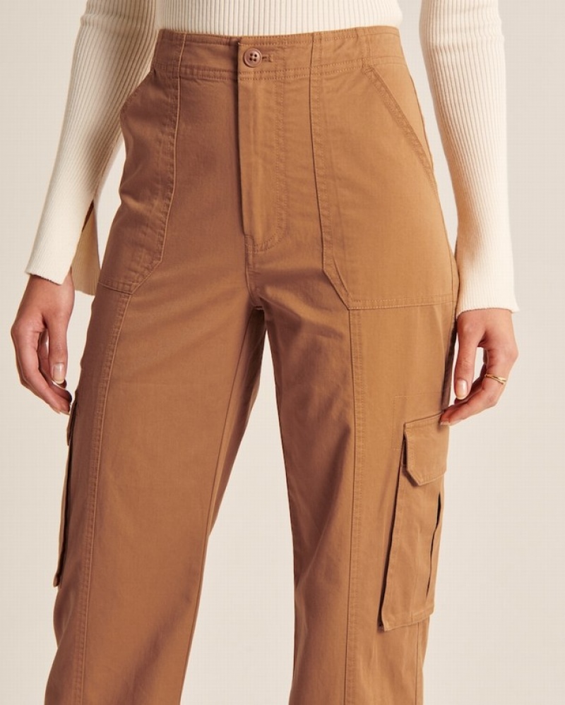 Abercrombie Relaxed Cargo Byxor Dam Bruna  | 9261-YLIAV