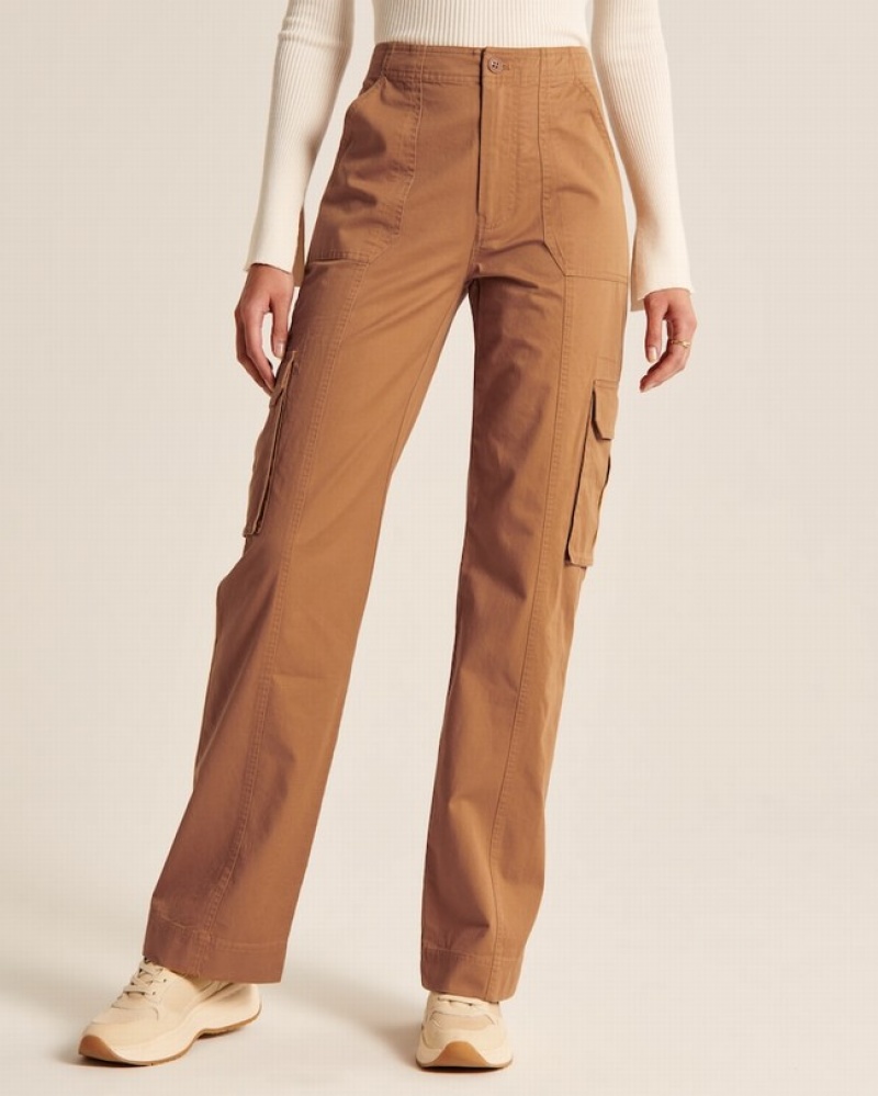 Abercrombie Relaxed Cargo Byxor Dam Bruna  | 9261-YLIAV