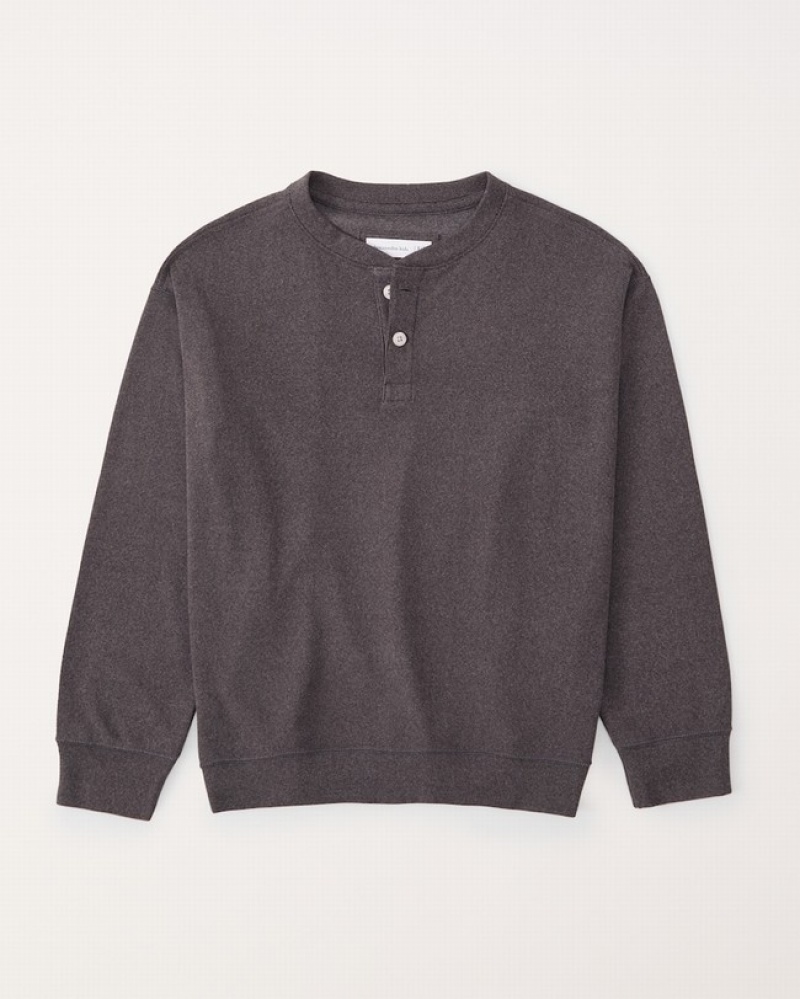 Abercrombie Relaxed Henley Tröjor Pojke MörkGrå  | 0986-XMGWV