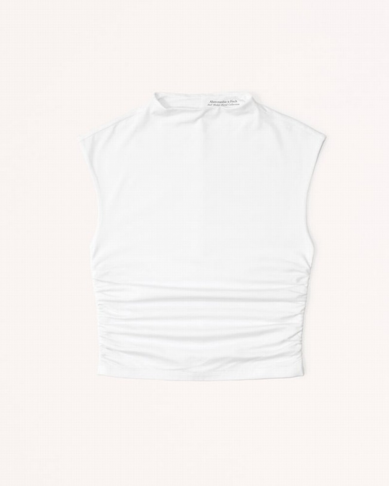 Abercrombie Ruched Shell Skjorta Dam Vita  | 2816-CBWAY