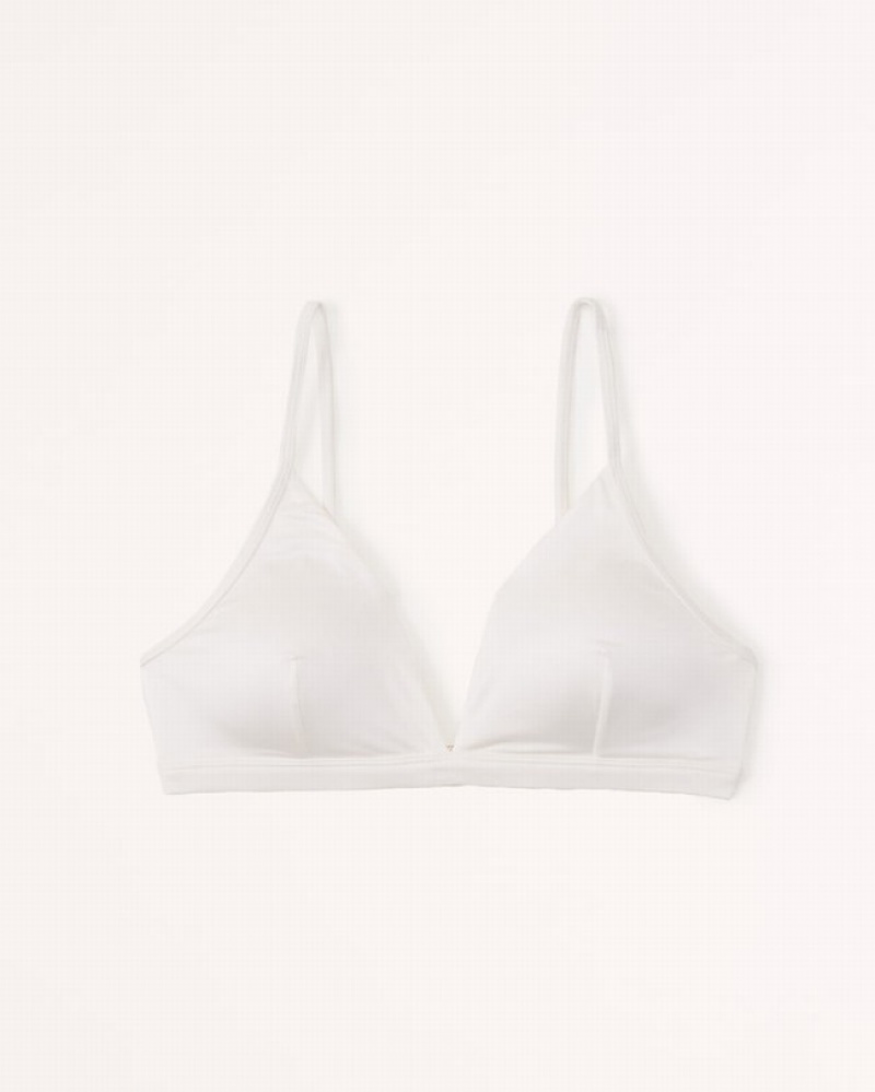 Abercrombie Satin Bralette Sovkläder Dam Vita  | 8592-BIRLH