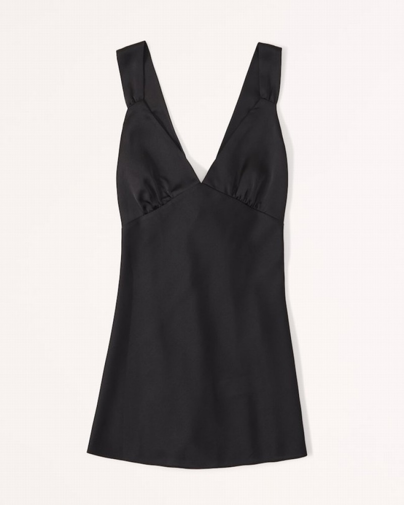 Abercrombie Satin Tie-back Nightie Sovkläder Dam Svarta  | 1849-XTWQM