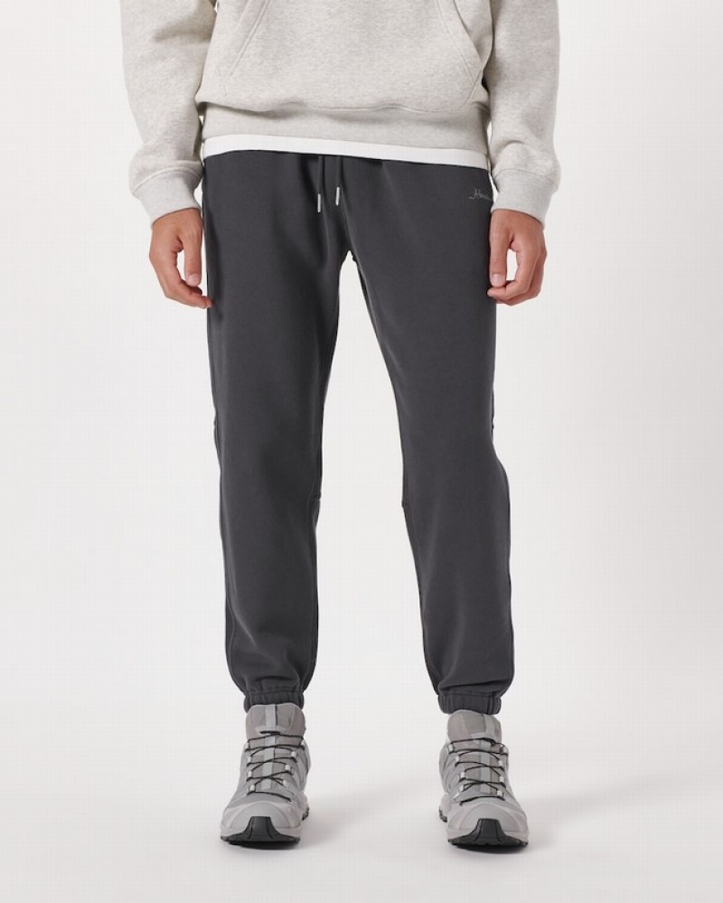 Abercrombie Script Logo Cinched Sweatpants Herr MörkGrå  | 2508-DTEVU