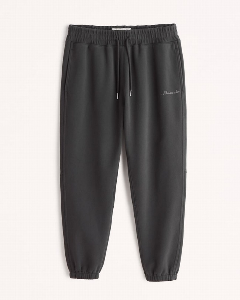 Abercrombie Script Logo Cinched Sweatpants Herr MörkGrå  | 2508-DTEVU