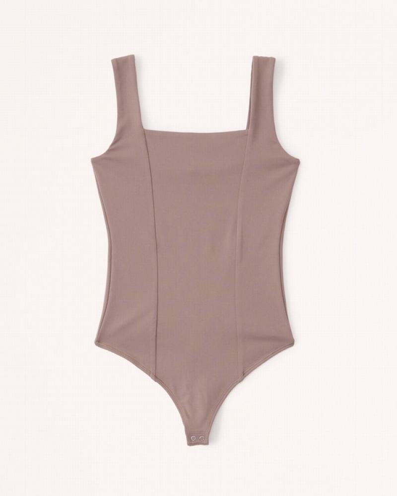 Abercrombie Seamed Squareneck Bodysuit Dam Bruna  | 9016-QGNKA