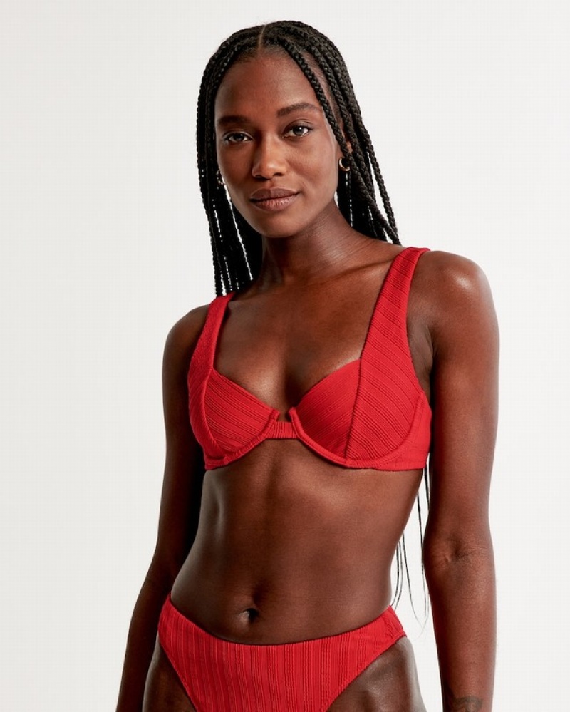 Abercrombie Seamed Underwire Badkläder Dam Röda  | 0129-SYQJG