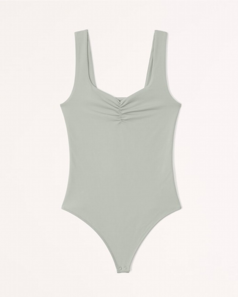 Abercrombie Seamless Fabric Sweetheart Bodysuit Dam Gröna  | 3897-FPWLN