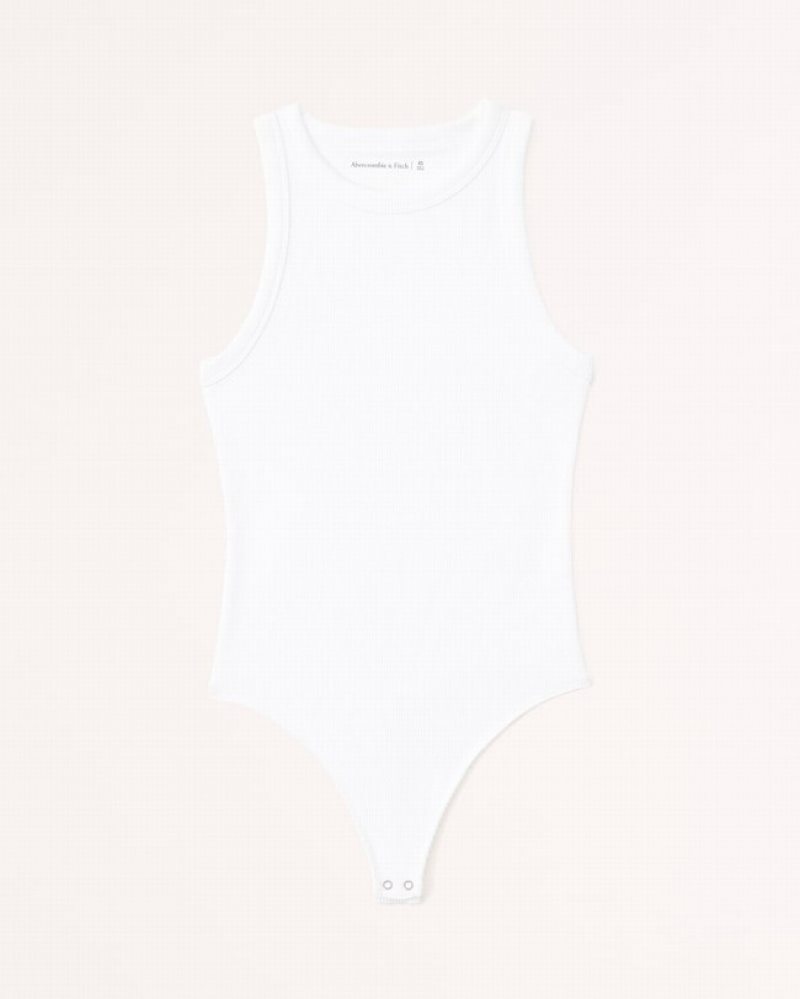 Abercrombie Seamless Rib Fabric High-neck Bodysuit Dam Vita  | 7851-GIXPV