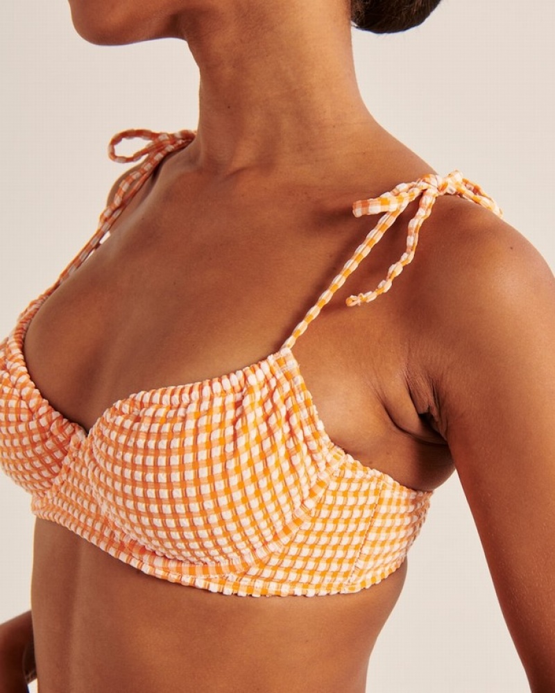 Abercrombie Seersucker Tie-strap Underwire Badkläder Dam Orange   | 3917-KLBWI