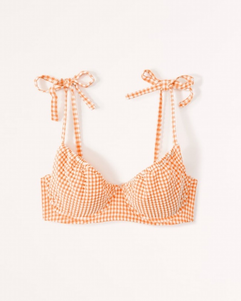 Abercrombie Seersucker Tie-strap Underwire Badkläder Dam Orange   | 3917-KLBWI