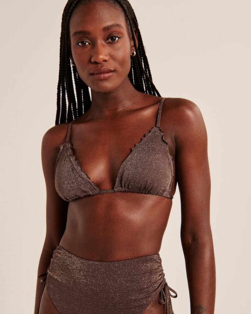 Abercrombie Shimmer Triangle Badkläder Dam Bruna  | 4279-XUYWG