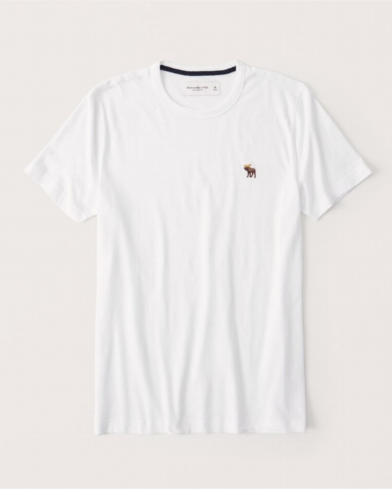 Abercrombie Signature Icon T-shirt Herr Vita  | 2819-LEVNW