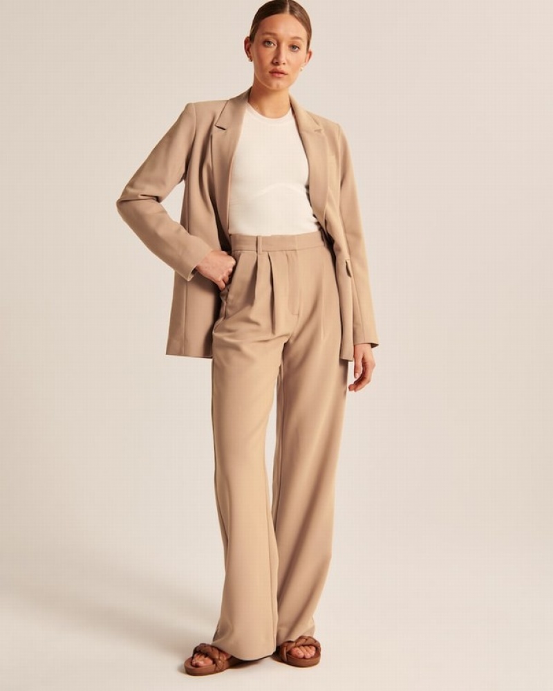 Abercrombie Sloane Tailored Byxor Dam Bruna  | 0839-VYXOL