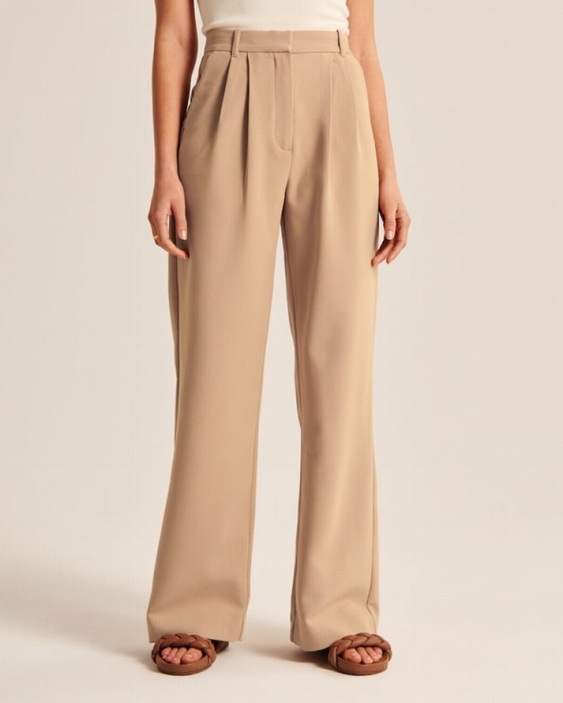 Abercrombie Sloane Tailored Byxor Dam Bruna  | 0839-VYXOL