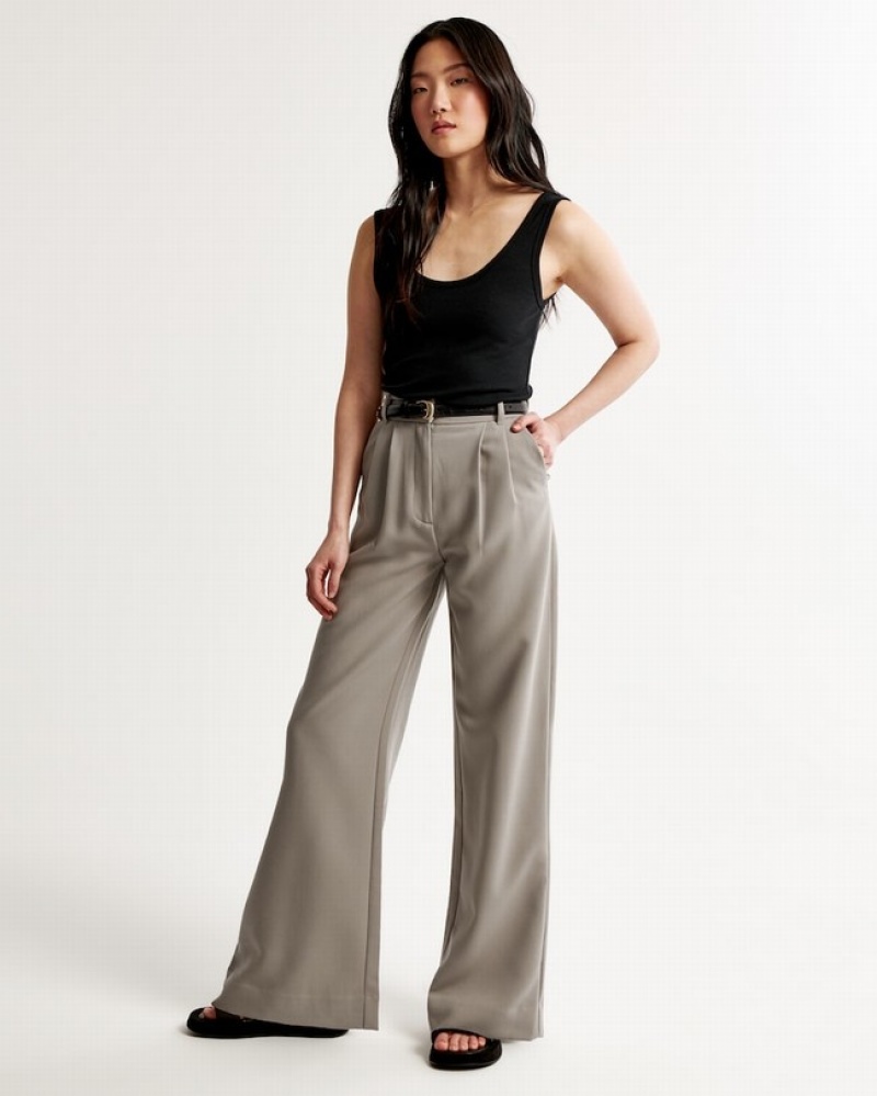 Abercrombie Sloane Tailored Byxor Dam Bruna  | 9783-VEGKC