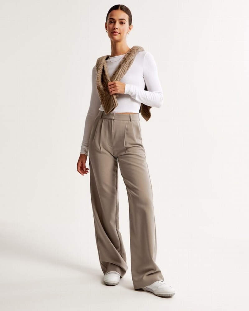 Abercrombie Sloane Tailored Byxor Dam LjusBruna  | 2345-BYGCZ