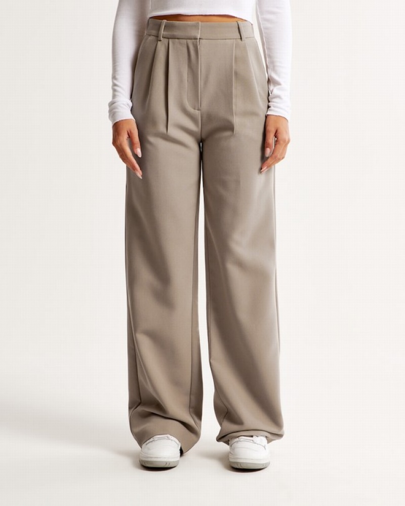 Abercrombie Sloane Tailored Byxor Dam LjusBruna  | 2345-BYGCZ