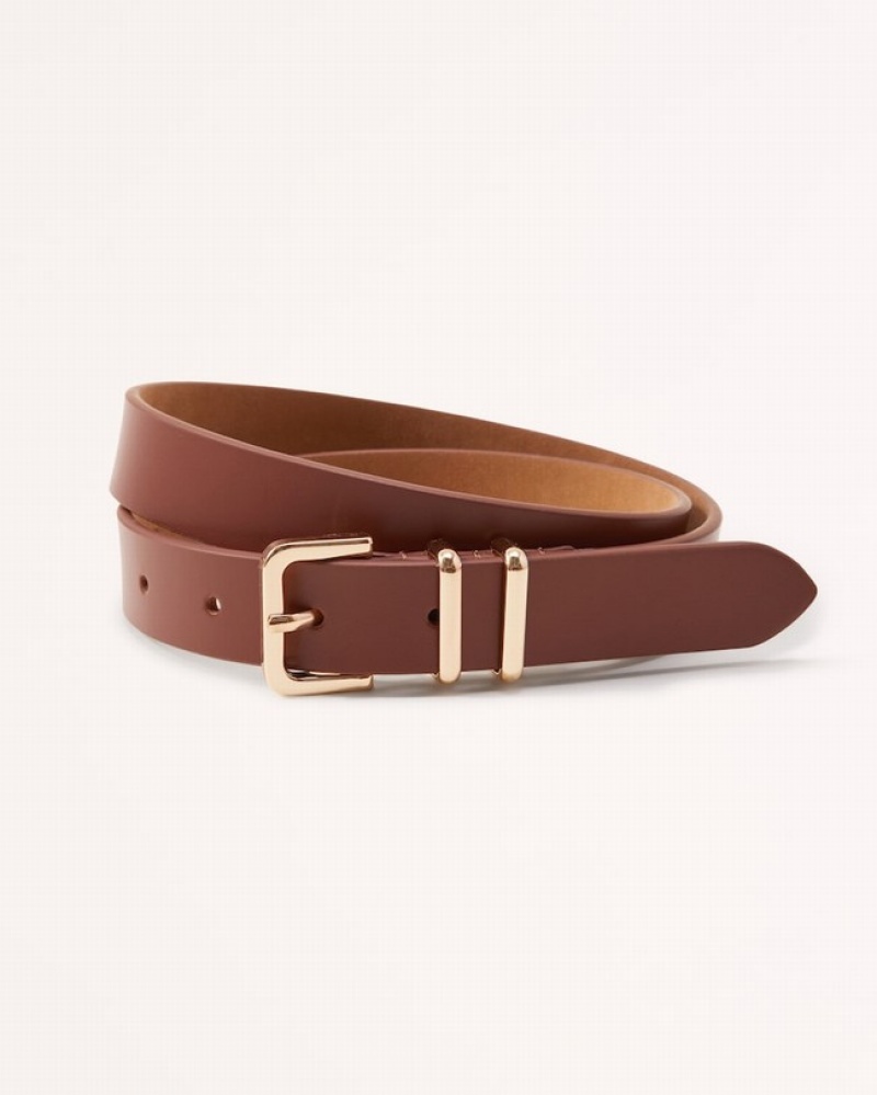 Abercrombie Square Buckle Bälte Dam Bruna  | 4219-KYFWI