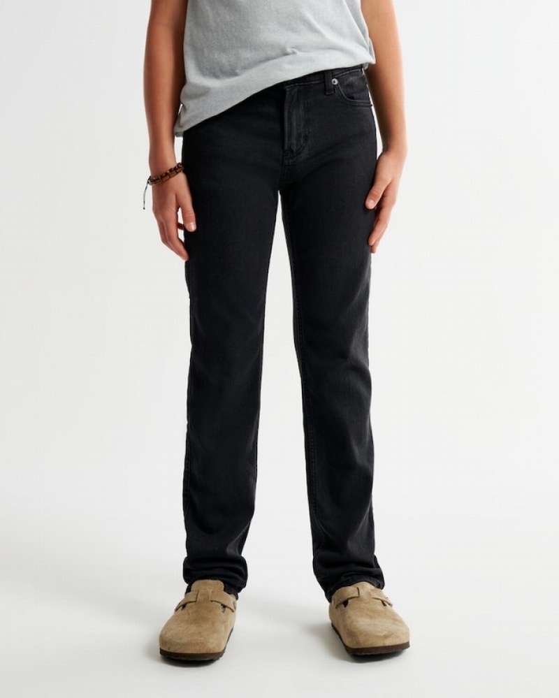 Abercrombie Straights Jeans Pojke Svarta  | 5310-IHWKJ