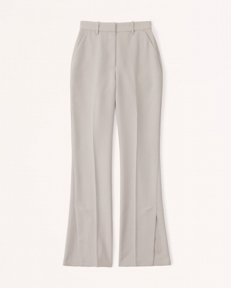 Abercrombie Tailored Flare Byxor Dam LjusGrå Bruna  | 6294-EIKFU