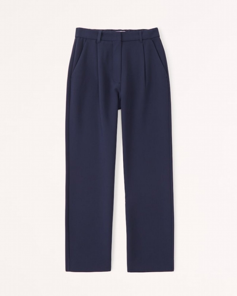 Abercrombie Tailored Relaxed Straight Byxor Dam Marinblå  | 4610-YOXQF