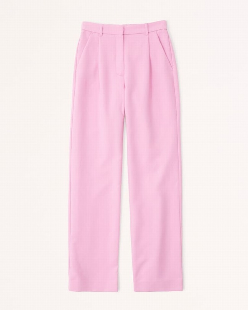 Abercrombie Tailored Relaxed Straight Byxor Dam Rosa  | 6921-TJLER