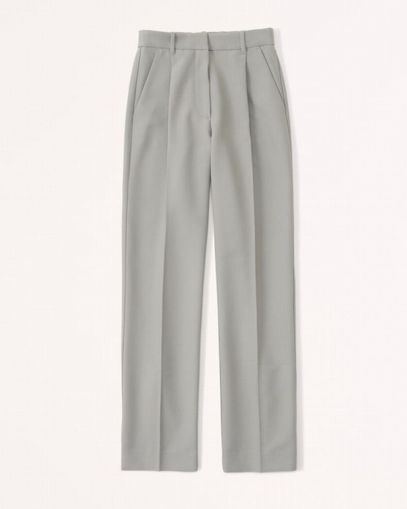 Abercrombie Tailored Relaxed Straight Byxor Dam Olivgröna  | 1942-RQNUV