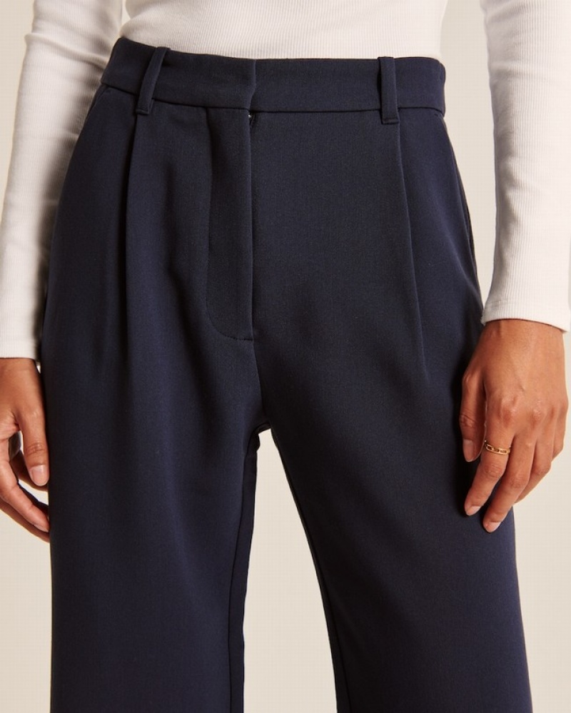 Abercrombie Tailored Relaxed Straight Set Dam Marinblå  | 7258-HBRXE