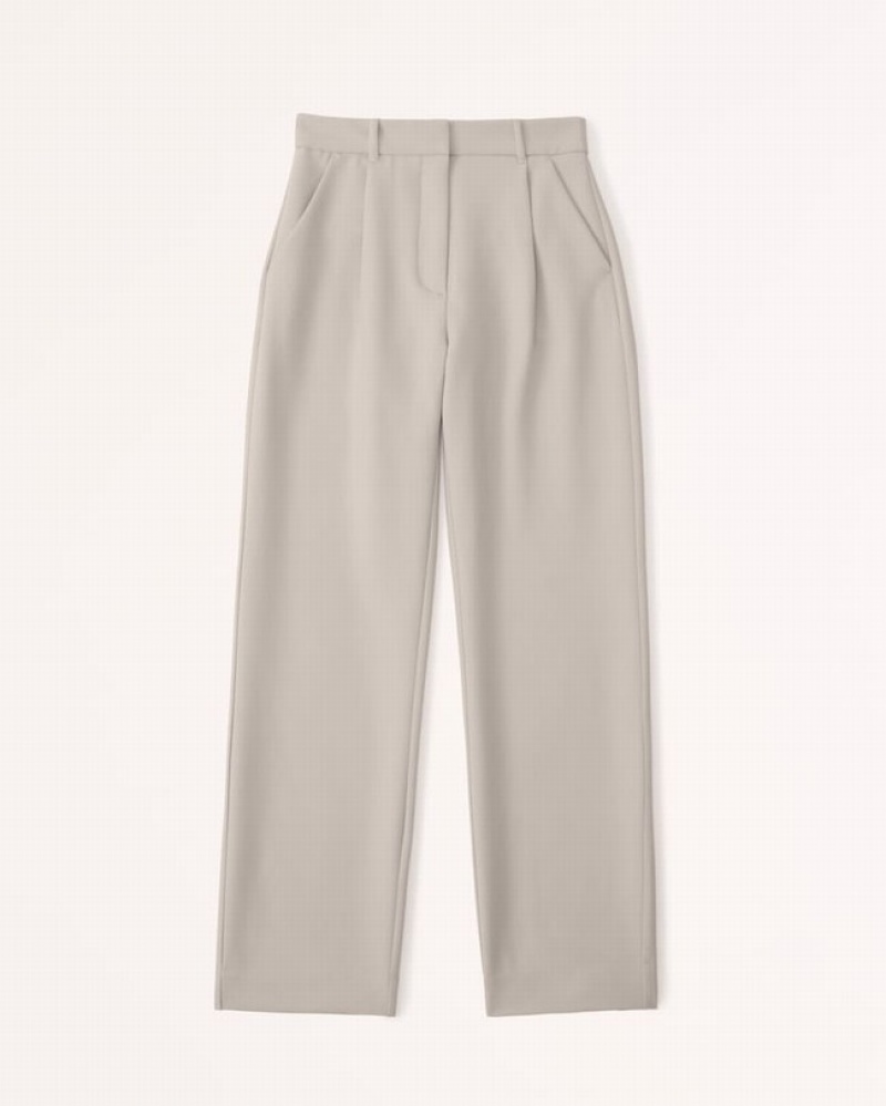 Abercrombie Tailored Relaxed Straight Set Dam LjusGrå Bruna  | 3718-FNXAV