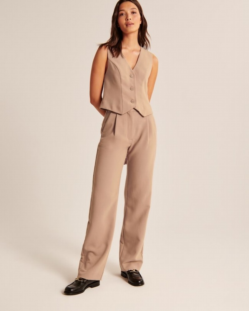 Abercrombie Tailored Relaxed Straight Set Dam Bruna  | 8614-DYWPR