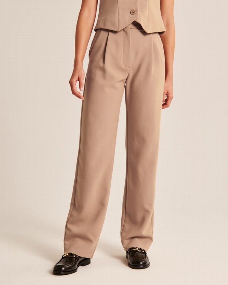 Abercrombie Tailored Relaxed Straight Set Dam Bruna  | 8614-DYWPR